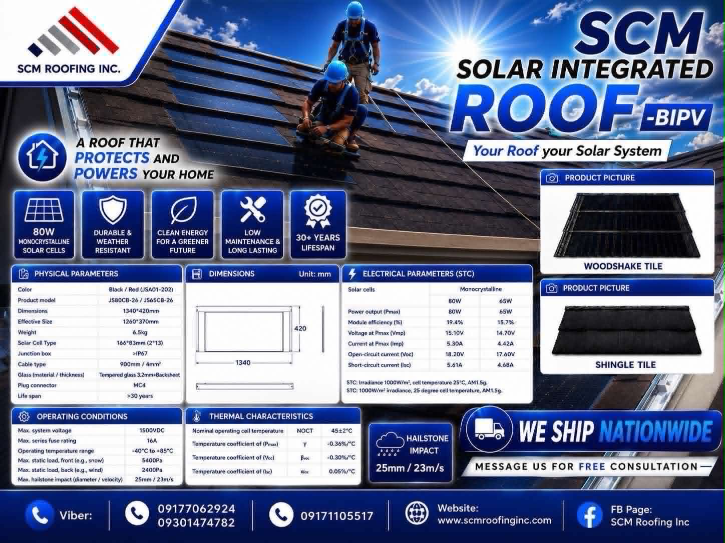 SCM Solar Integrated Roof - Shingle Tile Design - Image 2